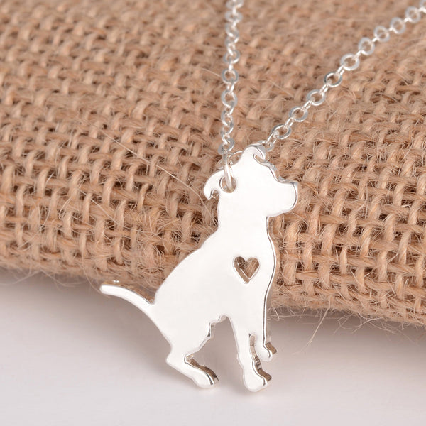 Pit bull dog necklace Charm necklace for women (silver version)