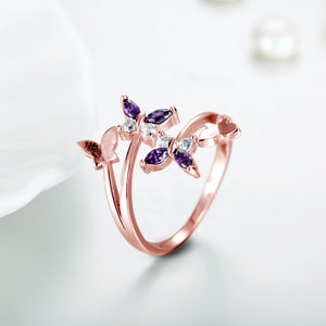 Rings for women Purple butterfly ring (Main view)