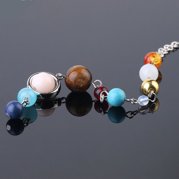 Solar system necklace Women necklace Fashion necklace for women (close up view)
