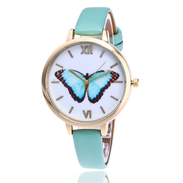 Blue Emperor -- Women's Butterfly Watches (turquoise)