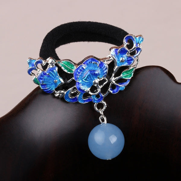 blue agate bead dangling