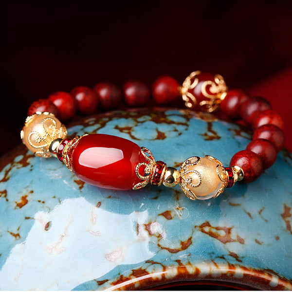 This is a bracelet with Asian style design