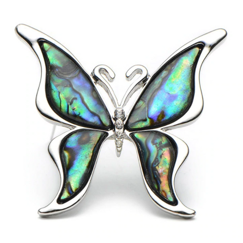 abalone shell butterfly brooch pin