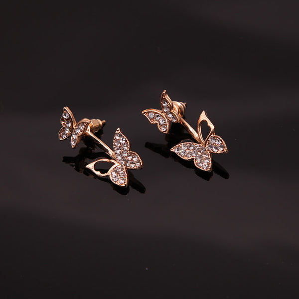 Butterfly earrings Stud earrings for women Cheap earring (side view)