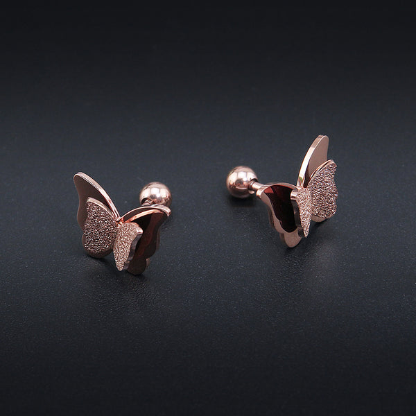Butterfly earrings Stud earrings for women Cheap earring  (side view)