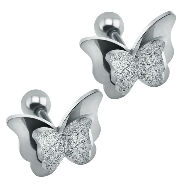 Butterfly earrings Stud earrings for women Cheap earring  (silver)