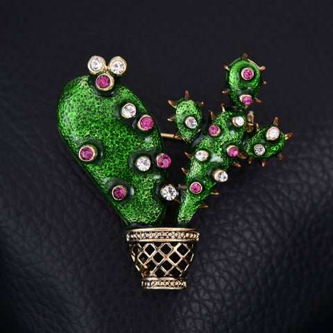 brooch for women, in shape of cute cactus
