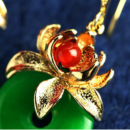 14K gold plating and red agate