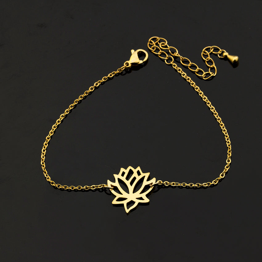 Zen Pond Lotus Flower Bracelet gold