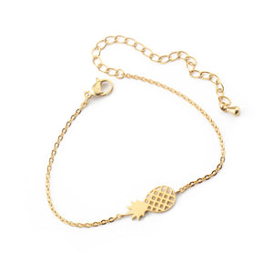 pineapple charm bracelet gold color