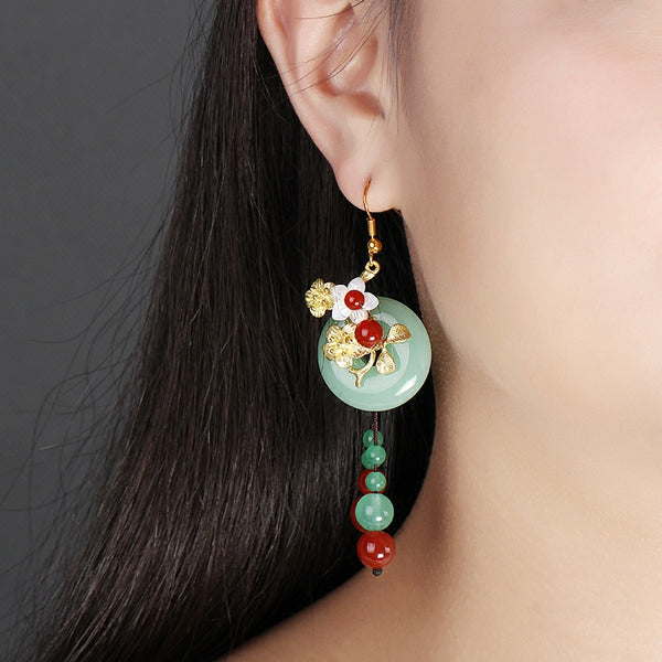 earrings with model demonstration