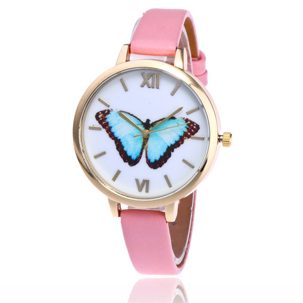 Blue Emperor -- Women's Butterfly Watches (pink)