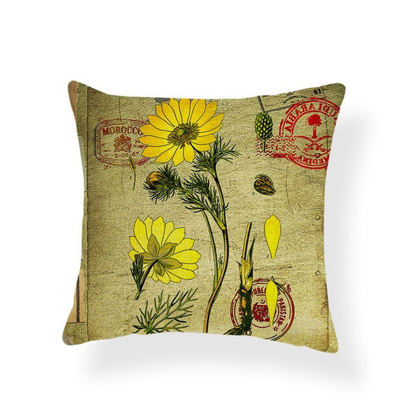 Dragonflies and Butterflies -- Vintage style floral cushion covers (daisy)