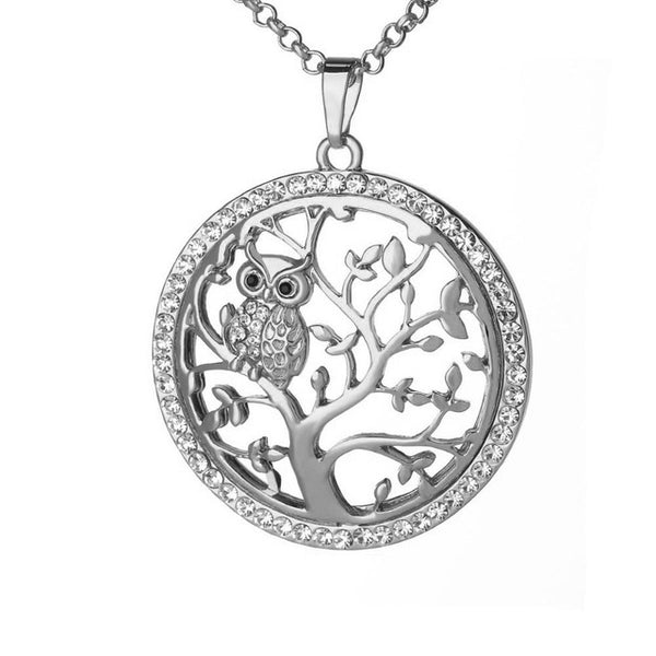 owl necklace in silver