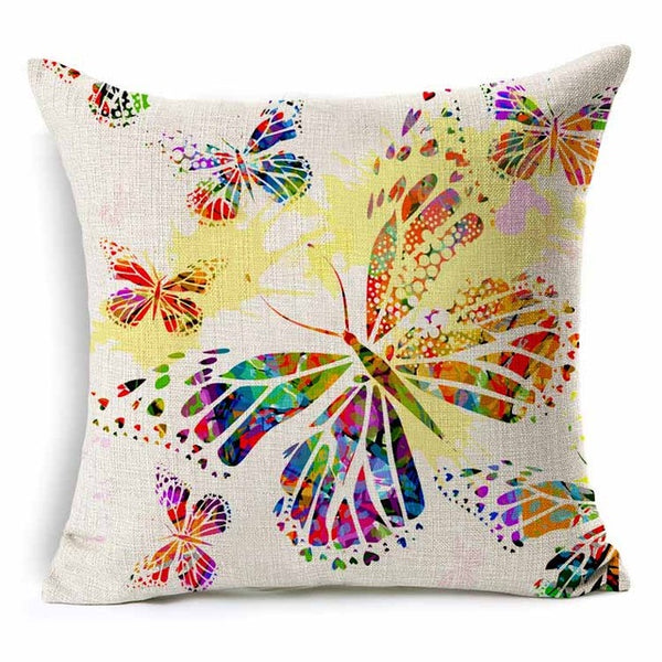 Blue Morpho Butterfly -- Floral Cushion Covers