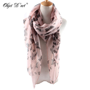 Wholesale New Fashion Women Butterfly Print Soft Long Scarf Cotton Scarves Neck Wrap Shawl Stole Spring Autumn Scarves for Women
