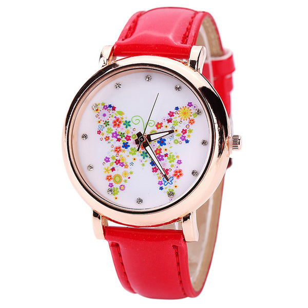 Color Carnival -- Butterfly watches Women watches (red)