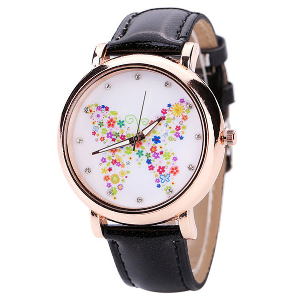 Color Carnival -- Butterfly watches Women watches (black)