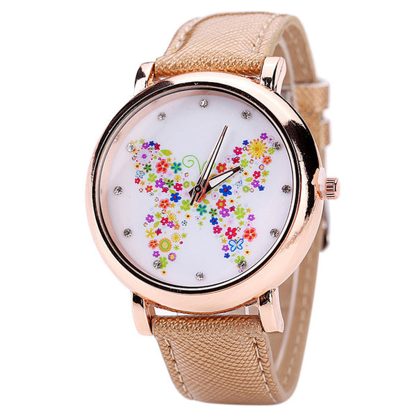 Color Carnival -- Butterfly watches Women watches (beige)