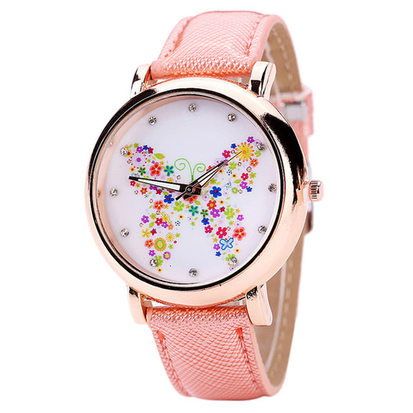 Color Carnival -- Butterfly watches Women watches (pink)