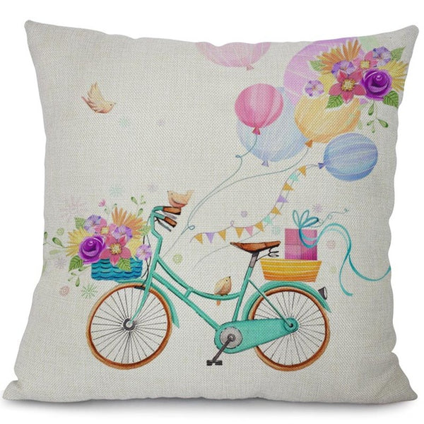 Garden dreams floral cushion covers Butterflies pillow case (butterflies and bikes)