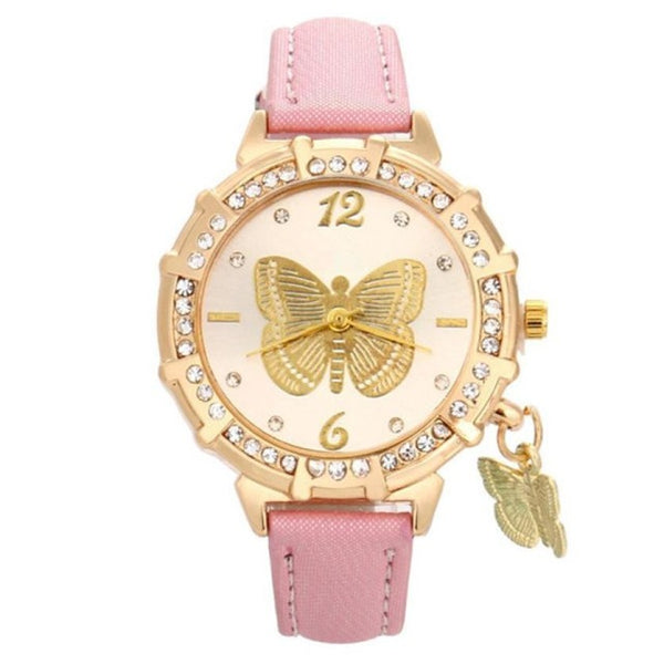 pink butterfly's watch
