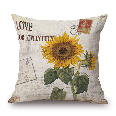 sunflower pattern on pillow casae