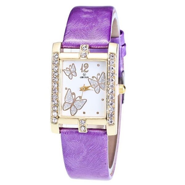 Square Classic -- Butterfly watches Women watches (purple)