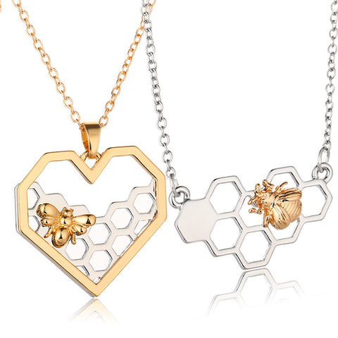 Honeycomb and Honey Bee Necklace