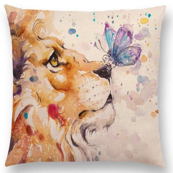 Watercolor Butterflies -- Floral cushion covers Pillow cases (lion and butterfly)