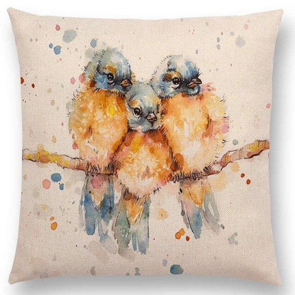 Watercolor Butterflies -- Floral cushion covers Pillow case (three birds)