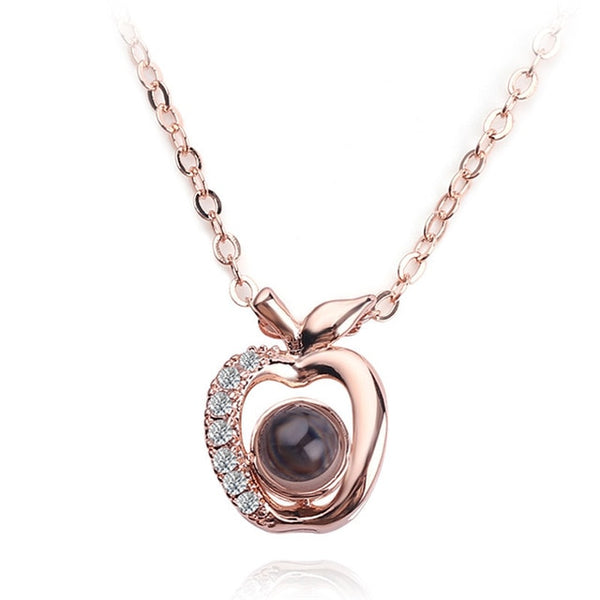 necklace pedant in apple shape (rose gold)
