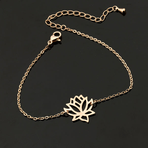 Zen Pond Lotus Flower Bracelet rose gold