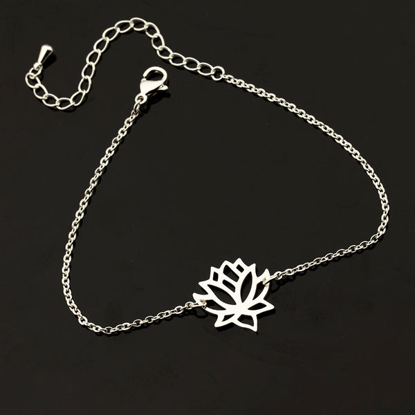 Zen Pond Lotus Flower Bracelet silver